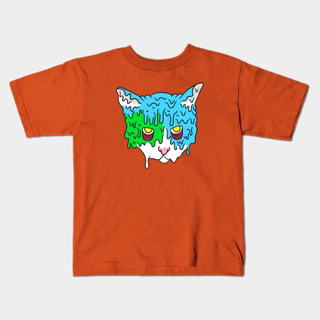 Grime Art Cat Kids T-Shirt by chawlie